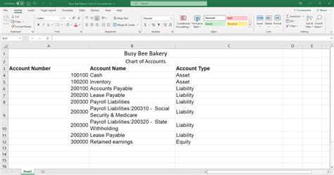 chart of accounts basics Types of accounts