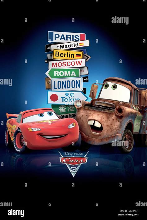 LIGHTNING MCQUEEN, MATER POSTER, CARS 2, 2011 Stock Photo - Alamy