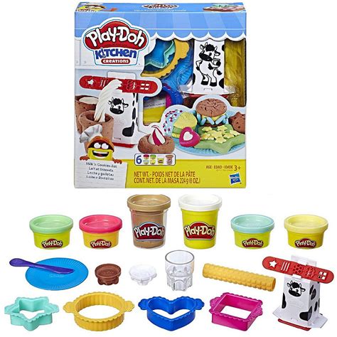 Play-Doh Kitchen Creations Milk and Cookies Set with 6 Colors