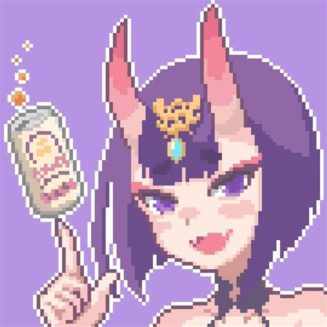 #shutendouji #fgo #pixelart in 2020 | Pixel art design, Anime pixel art, Pixel art characters