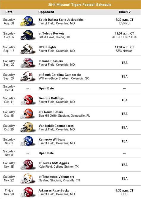 Missouri Tigers Football Schedule 2024 - Bills Schedule 2024