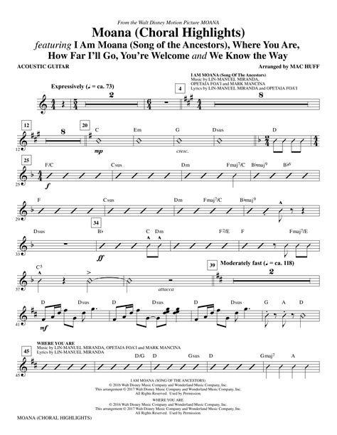 Moana - Guitar sheet music by Mac Huff (Choral Instrumental Pak – 367206)