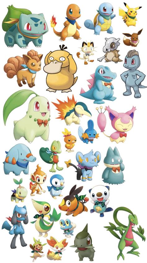 All the Mystery Dungeon starters + Grovyle if they matched their Pokédex height. Some of these ...