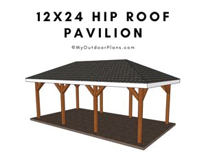 12×24-hip-roof-pavilion | HowToSpecialist - How to Build, Step by Step DIY Plans