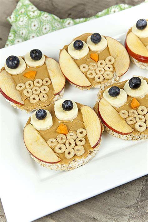 Fun Food For Kids: Owl Rice Cakes | Healthy Ideas for Kids | Snacks, Fun kids food, Food