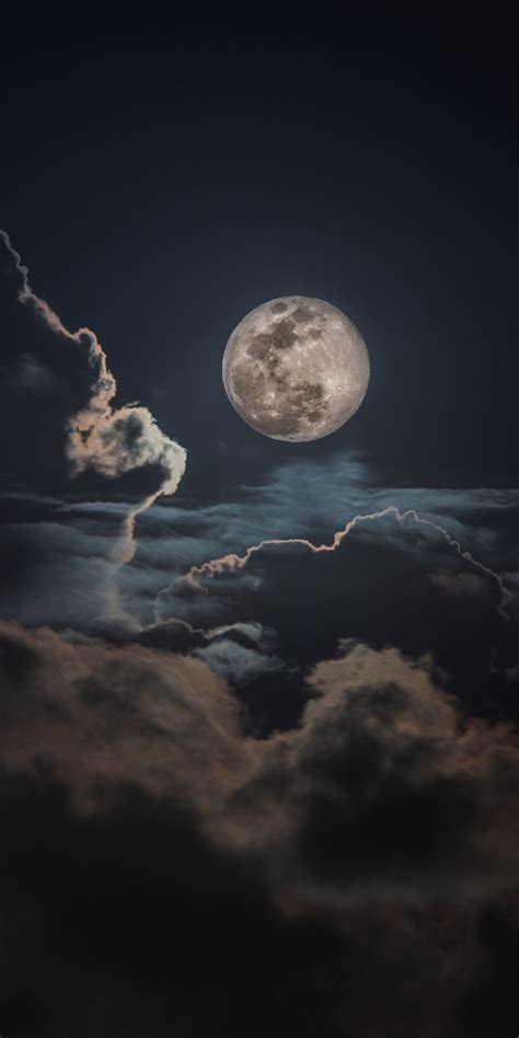 beautiful sky wallpaper ⭐️ moon, clouds, darkness #sky #wallpaper #skywallpaper #background # ...