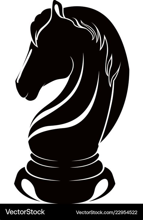 Silhouette a knight chess piece Royalty Free Vector Image