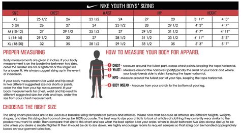 Nike Youth Size Chart | amulette