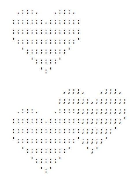 Valentine ASCII Text Art Hearts | hubpages