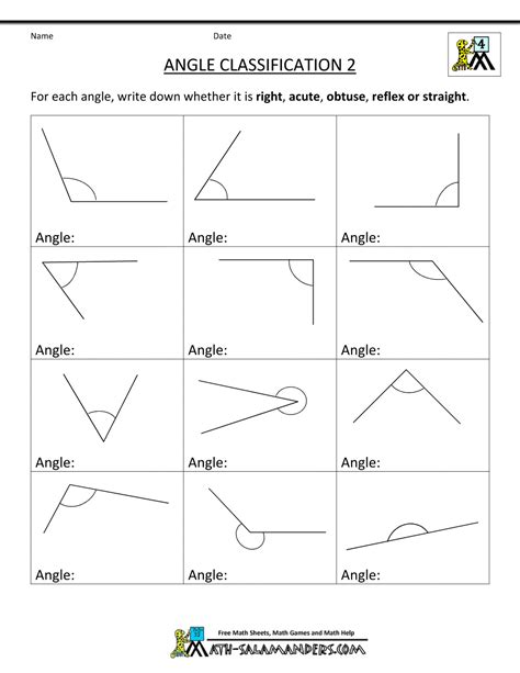 Grade 4 Measuring Angles Worksheets