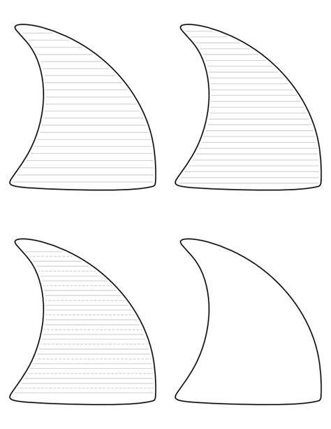 Free Printable Shark Fin-Shaped Writing Templates