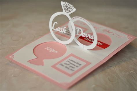 Pop Up Invitation Card Unique Wedding Invitation Linked Rings Pop Up Card Template | Wedding ...