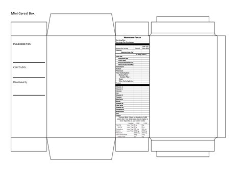 Cereal Box Template | scope of work template | Box design templates, Box template printable ...