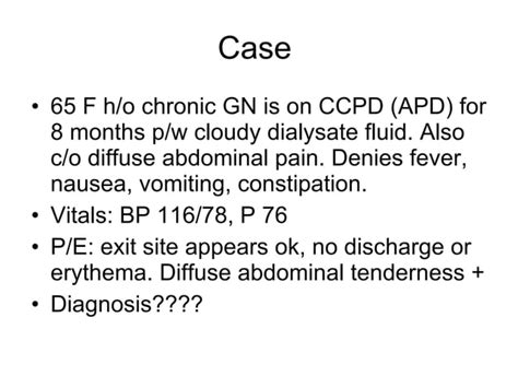 Complications of peritoneal dialysis