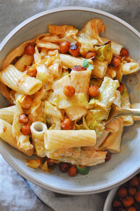 Vegan Roasted Cabbage "Bacon" Pasta - Rabbit and Wolves