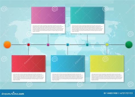 Creative Illustration of Infographic Company Milestones Timeline Template Isolated on Background ...