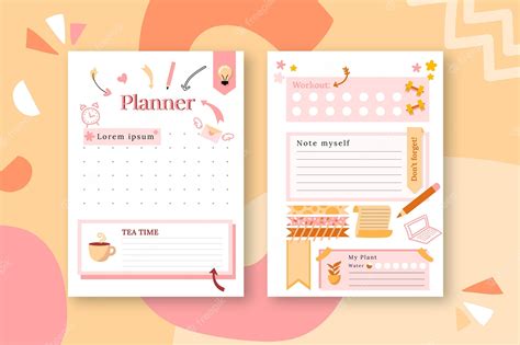 Premium Vector | Bullet journal planner pack