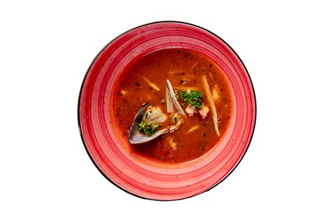 Red bowl with sea soup isolated on a transparent background 21949802 PNG