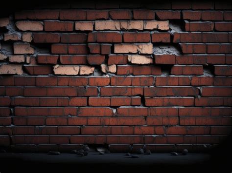 Premium AI Image | Cracked brick wall background wall painting