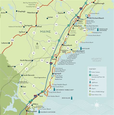 Map of the Maine Beaches Region in Maine