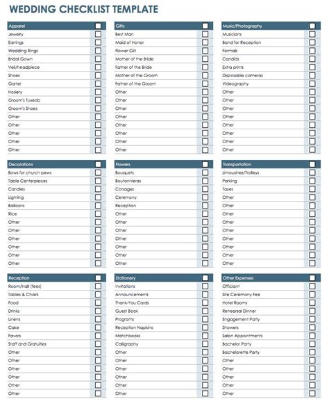 Wedding Planning Checklist Template Collection