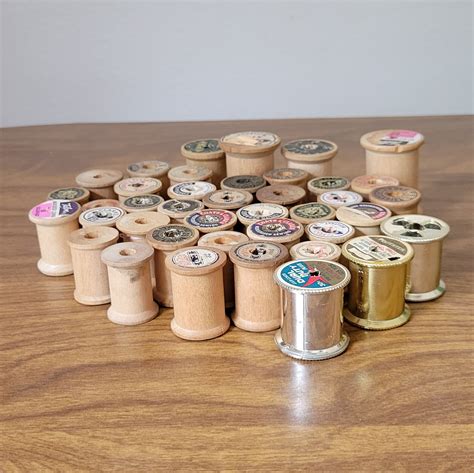 Wooden Thread Spools Vintage Wood Spools Quantity 37 - Etsy