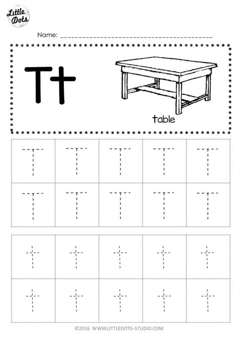 Free Letter T Tracing Worksheets