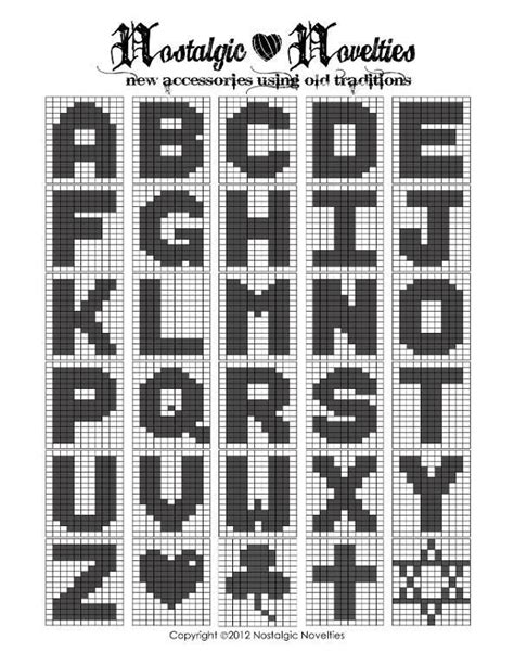 Free Printable Filet Crochet Alphabet Patterns - Printable Word Searches