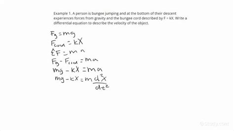 Constructing a Differential Equation that Describes the Motion of an Object Subject to a Given ...