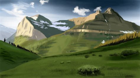 Mountain Landscape Digital Painting Study - artloader.net