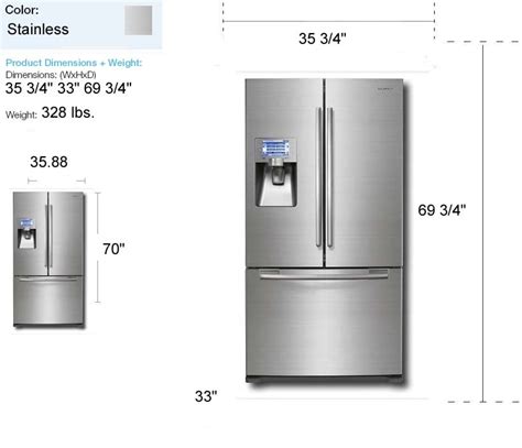 French Door Refrigerator: Dimensions Of Samsung French-door Refrigerator