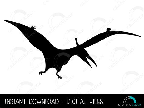 Pterodactyl Silhouette SVG, Flying Dinosaur PNG, Dino Vector, Pteranodon Cricut Cut File ...