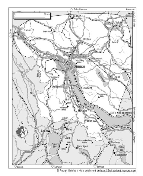 Zurich map Switzerland