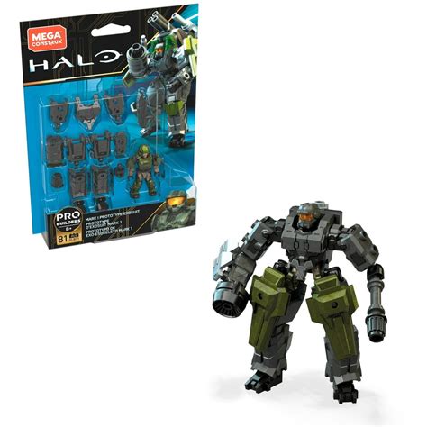 Mega Construx Halo MK I Prototype Exosuit construction set with micro action figures, Building ...