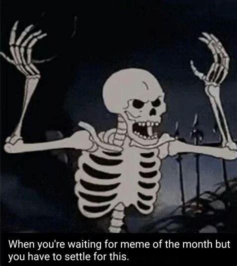 when you're waiting for the meme of the month but you have settle for this | Spooky Skeleton ...