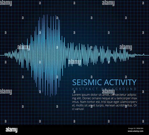 Earthquake frequency wave graph, seismic activity. Vector abstract scientific background ...