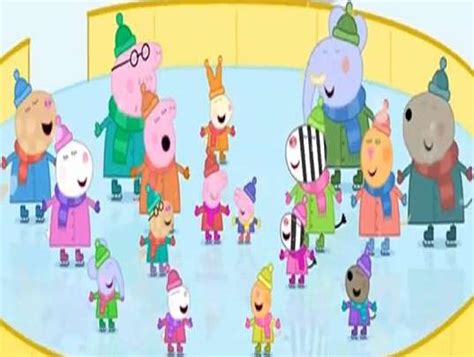 p is for peppa pig ice skating - online puzzle