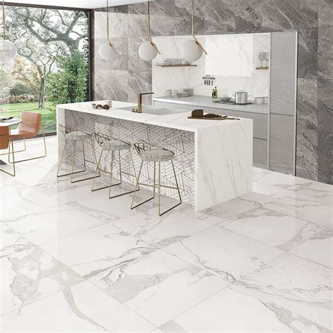 Honed White Carrara Marble Tile 12x24 Porcelain Tile 1 | Boli Ceramics