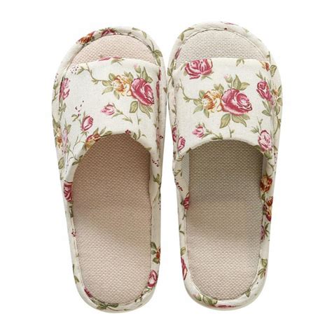 Zenbath - Women's Open Toe House Slippers, Arch Support Lightweight Linen Slippers - Walmart.com ...