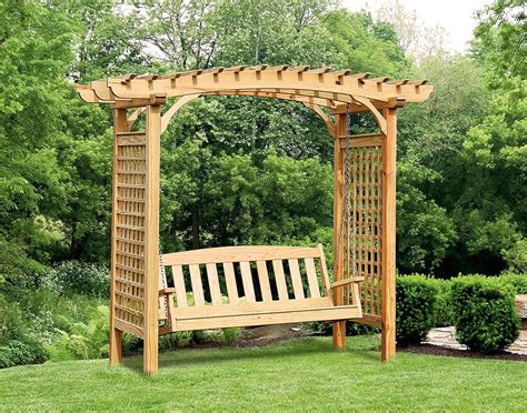 Treated Pine Greenfield Arbor and Swing Set | Outdoor swing, Garden swing, Pergola