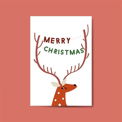 Free Vector | Merry christmas postcard design vector