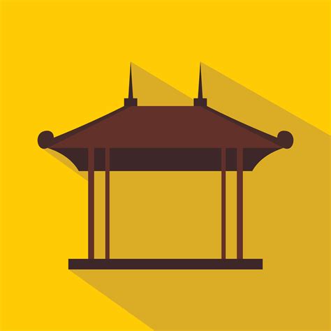 Wooden pavilion icon, flat style 14740072 Vector Art at Vecteezy