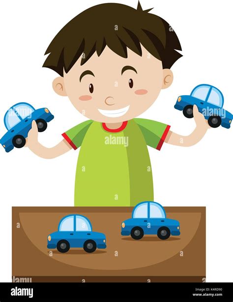 Young boy playing cars Stock Vector Images - Alamy