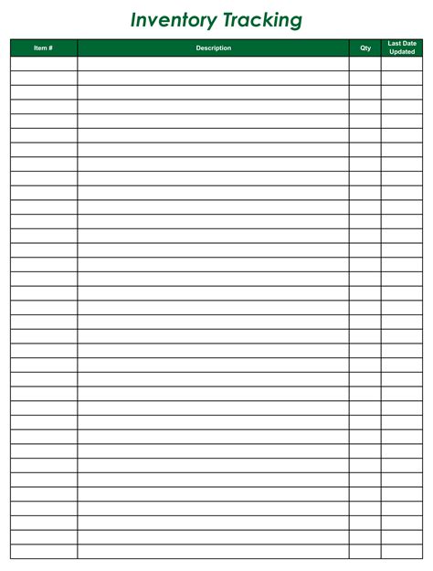 Inventory Log Sheet - 10 Free PDF Printables | Printablee