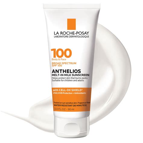 La Roche-Posay Anthelios Melt-in Milk Body & Face Sunscreen Lotion Broad Spectrum SPF 100 ...