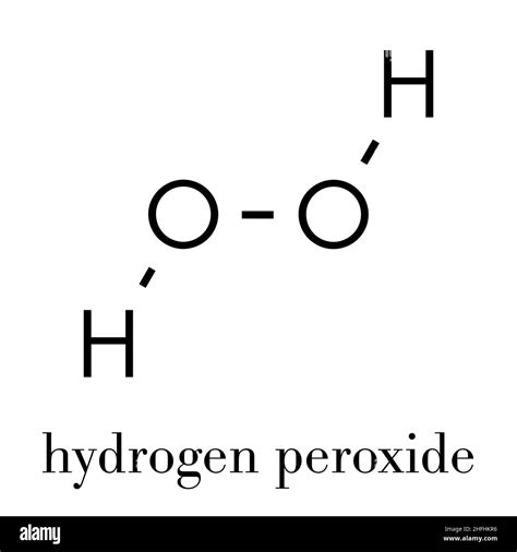 Hydrogen peroxide molecule. Reactive oxygen species (ROS). Used as bleaching agent, disinfectant ...