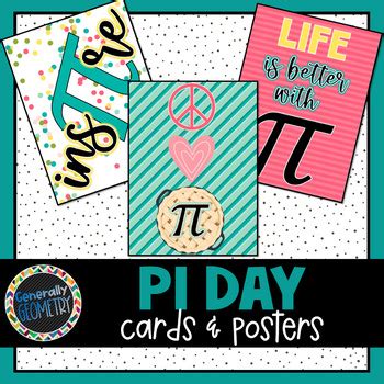 Pi Day Cards and Posters | Math Classroom Decor by Generally Geometry