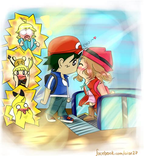 Ash and Serena Kiss by Xalsr27X on DeviantArt