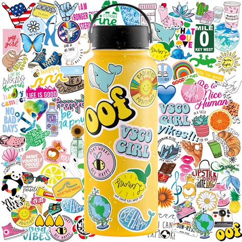 Buy Five and 2 100 Pack Water Bottle Stickers Waterproof Stickers VSCO Stickers, Hydroflask ...