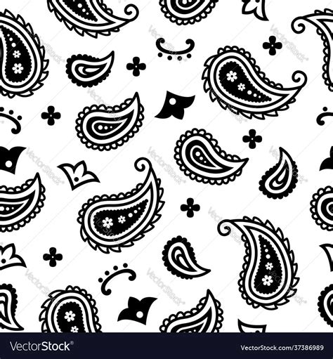 Bandana Pattern Vector Black And White